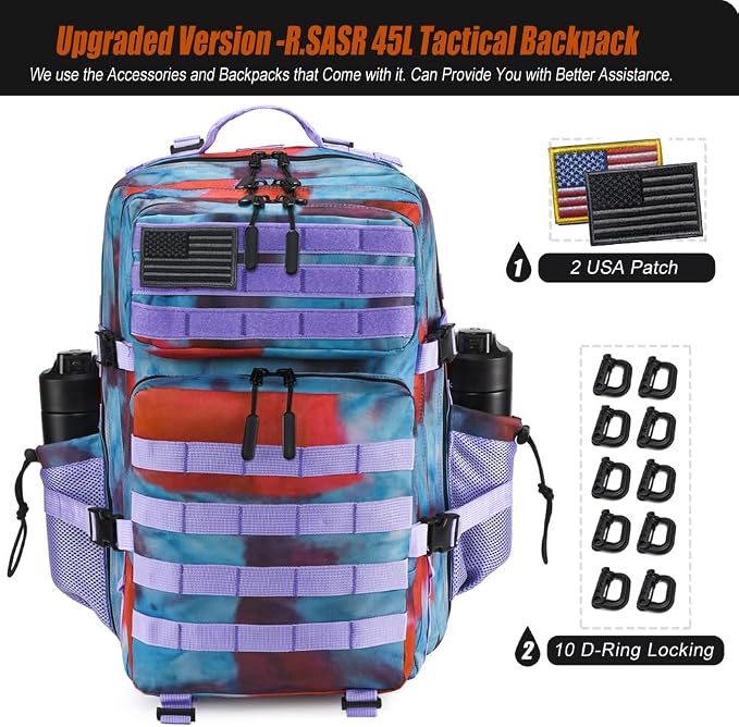 45L Tactical Backpack for Men Women, Military Assault Pack - Image 2