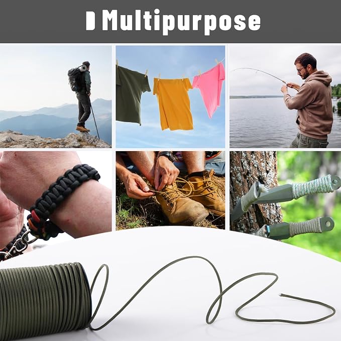 550 Paracord Rope, 100ft/330ft 9 Strand Parachute Cord 4mm, Tactical Paracord - Image 6