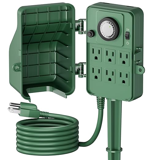 BN-LINK Outdoor Power Stake Timer Waterproof, 24-Hour Mechanical Timer by BN-LINK