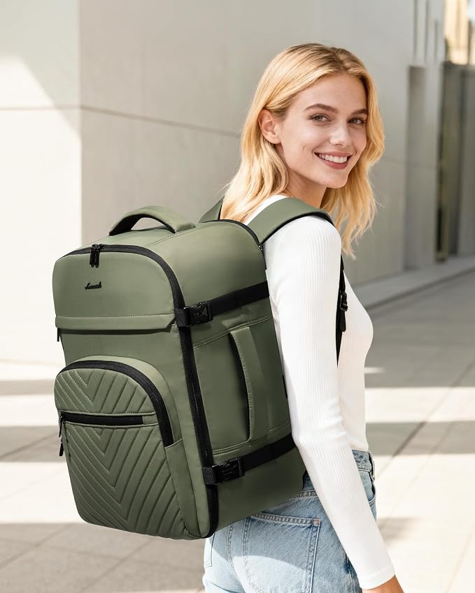 LOVEVOOK 40L Travel Backpack for Women Men, TSA Personal Item Travel Bag Fits - Image 2