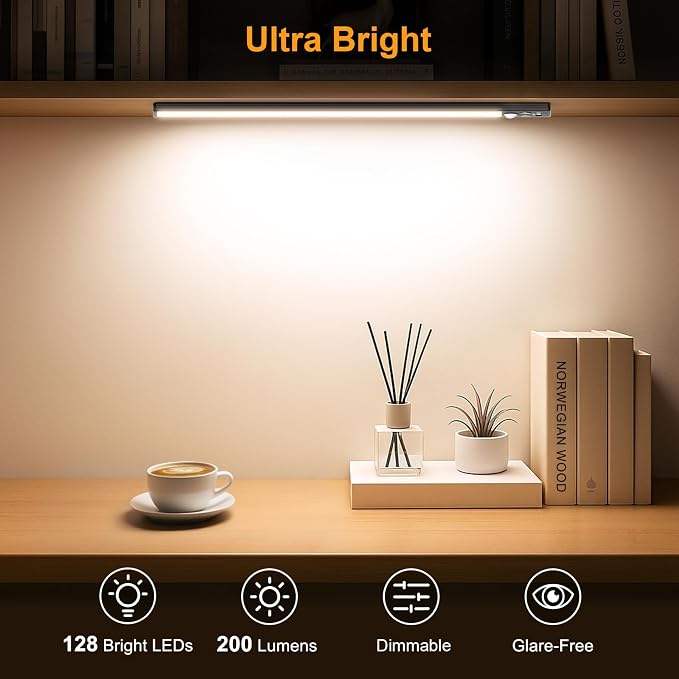 Gritin 14.7inch Under Cabinet Lighting Rechargeable 2 Pack- 3 Color Temps&5 - Image 3