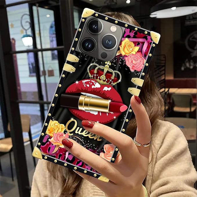 Compatible with iPhone 12 Pro Max Case, Queen Lip Crown Leopard Print Luxury - Image 6