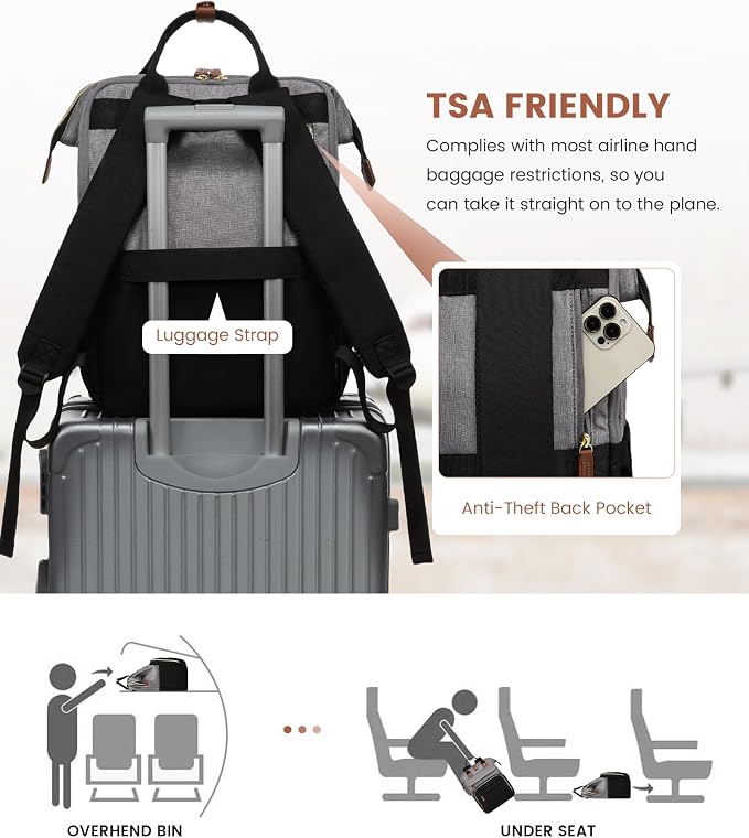 LOVEVOOK Laptop Backpack for Women, 17.3'' Waterproof Nurse Bag Teacher Work - Image 7