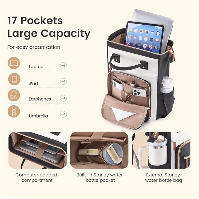 LOVEVOOK Laptop Backpack for Women Work Bag - Image 2