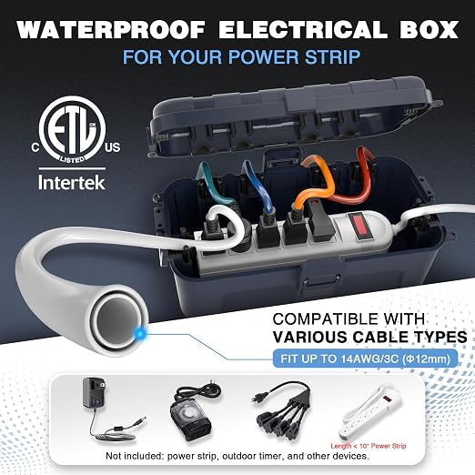Flemoon Outdoor Electrical Box Waterproof, Medium Weatherproof Electrical Box - Image 2