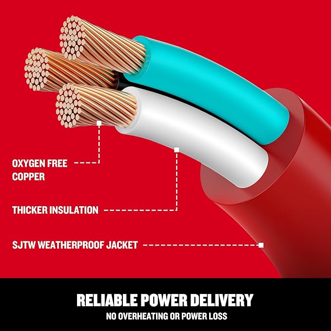 CRAFTSMAN 75 Ft. Indoor/Outdoor Extension Cord 16/3 SJTW, Waterproof Flexible - Image 3