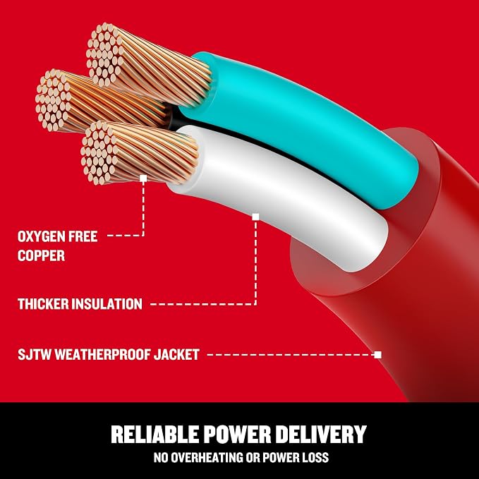 CRAFTSMAN 100 Ft. Indoor/Outdoor Extension Cord 16/3 SJTW, Waterproof Flexible - Image 3