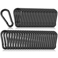 50 Pack 2" Heavy Duty Carabiner Clips, M5 Black Galvanized Steel Spring Snap by SEUNGCH