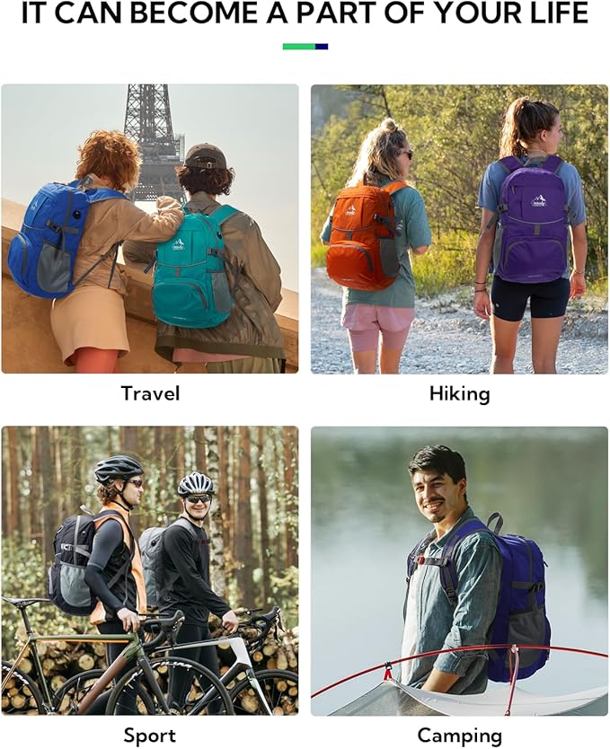 WATERFLY Hiking Packable Daypack Backpack: 25L Ultra Lightweight Day Pack - Image 6