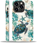 for iPhone 14 Pro Max Case, HH2 Ocean Sea Turtle Nautical Map Hybrid 2 Layer by Unknown