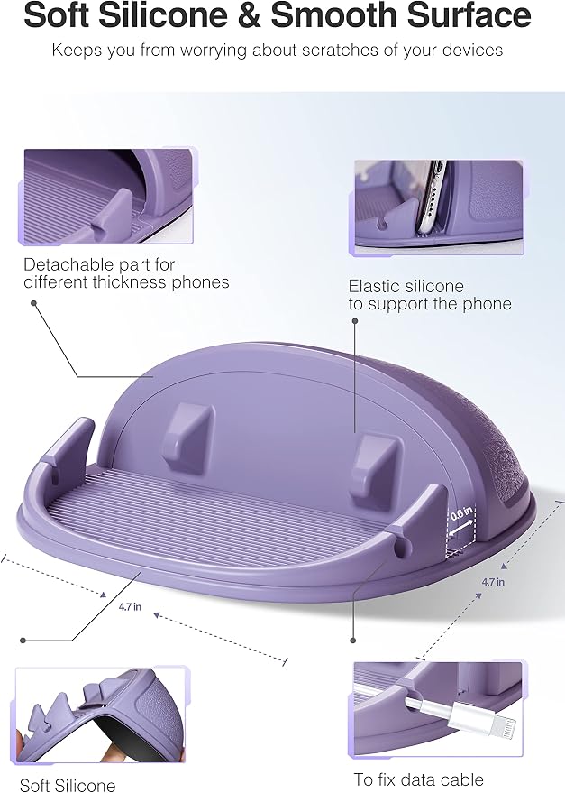 Loncaster Car Phone Holder, Car Phone Mount Silicone Car Pad Mat - Image 3