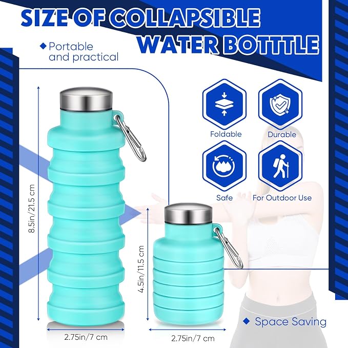 Baderke Collapsible Water Bottles 17oz Travel Sports Portable Water Bottle - Image 2