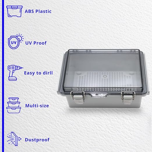 MAKERELE ABS Plastic Small Outdoor Waterproof Box Clear Hinged Shell Outdoor - Image 6