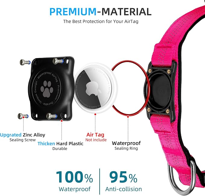 Upgraded AirTag Dog Collar, IP68 Waterproof Air Tag Dog Collar Holder, - Image 3