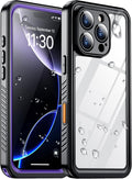 Temdan Compatible with iPhone 16 Pro Case Waterproof, Built-in Screen & Camera by Temdan