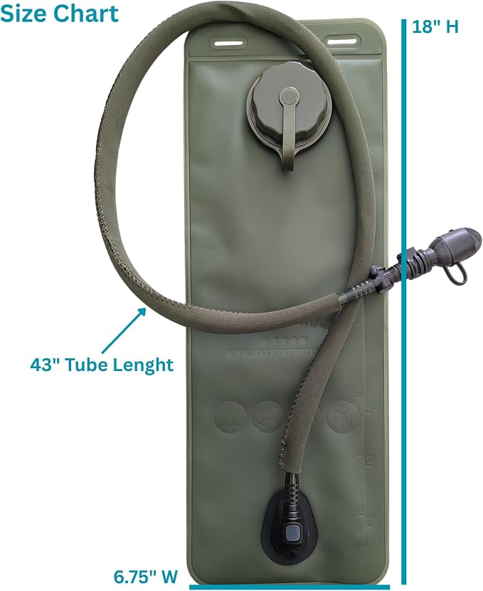 Hank's Surplus Military 3L Hydration Water TPU Bladder Reservoir OD Green - Image 2