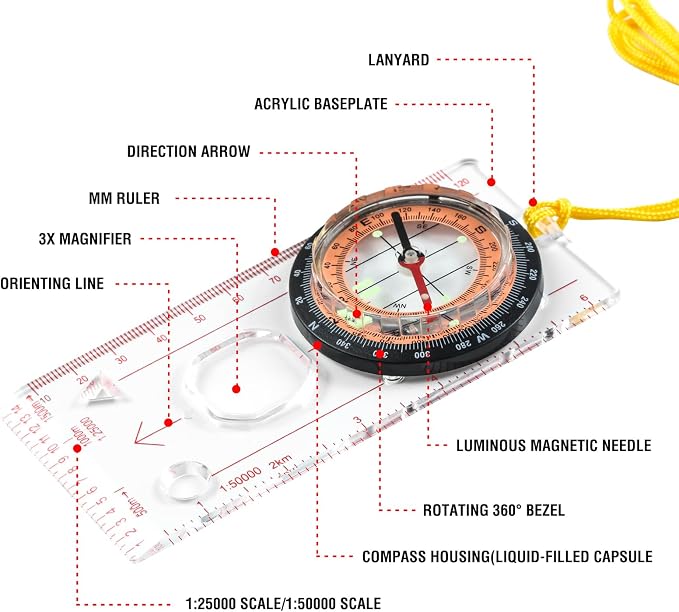 Eyeskey Multifunctional Military Sighting Navigation Compass - Image 2