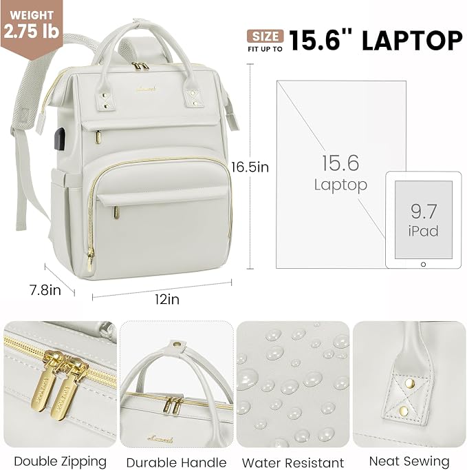 LOVEVOOK Leather Laptop Backpack - Image 4