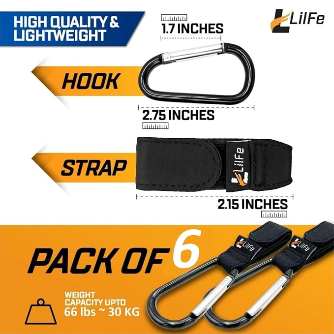 6 Pcs Baby Stroller Hooks for Hanging, Perfect Mummy Hook for Stroller - Image 4