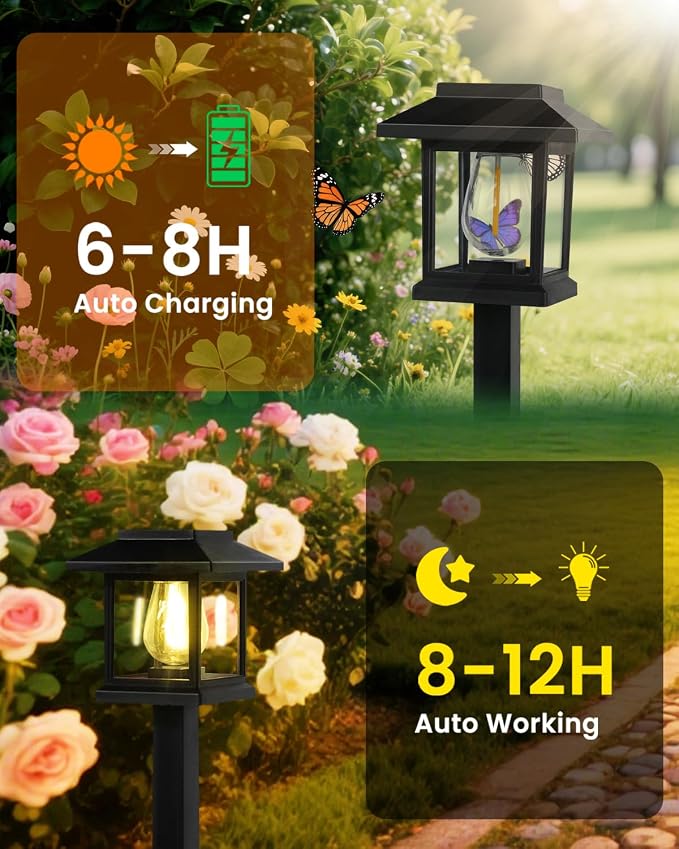 Albelt Solar Pathyway Lights Outdoor, 8 Pack Waterproof Solar Garden Lights - Image 7