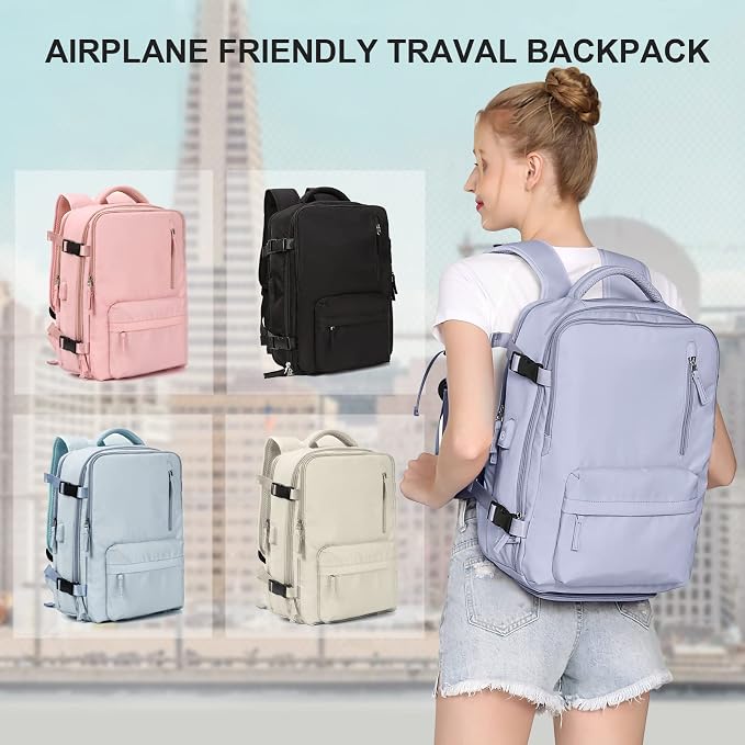 WONHOX Large Travel Backpack Carry on Flight Approved Laptop Work Business - Image 7