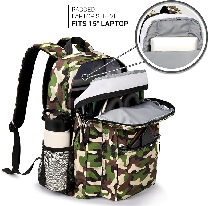 ZORFIN 26L Backpack for College, and Travel: Water Resistant Bookbag - Image 4