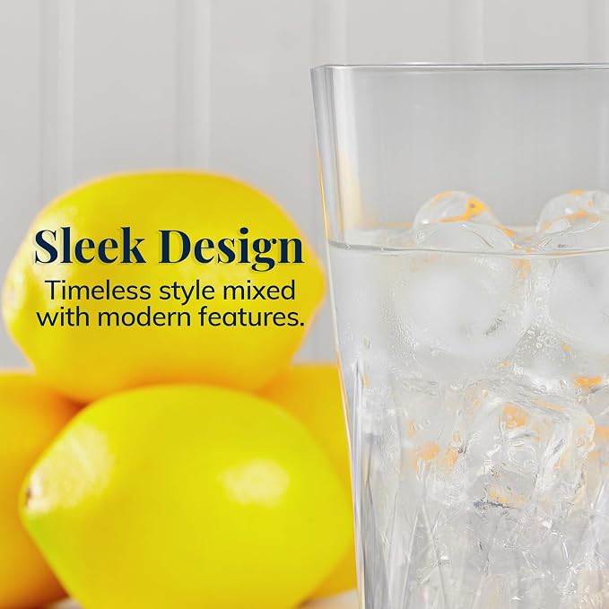 US Acrylic Palmetto 20 ounce Plastic Stackable Water Tumblers in Clear - Image 5