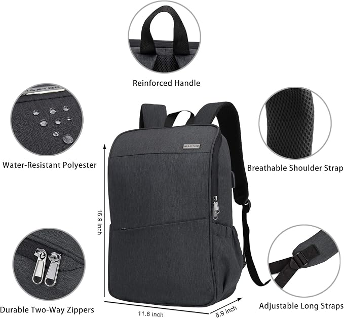 MAXTOP Laptop Backpack for Women Men College Bookbag Business Travel Backpack - Image 3
