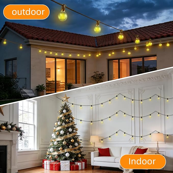 Solar Lights Outdoor Waterproof: G40 30M 100FT Shatterproof Bulbs Patio Lights - Image 8