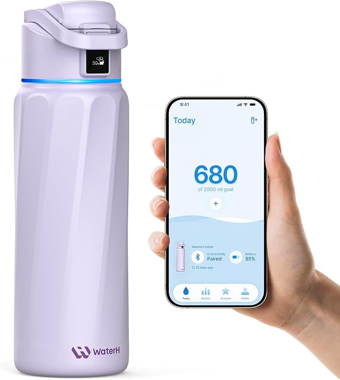 BOOST Smart Water Bottle with Reminder & Tracker, Double Wall Vacuum Insulated by WATERH