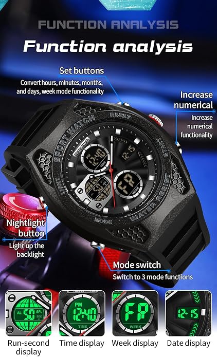 FANMIS Mens Military Multifunction Digital LED Watch Electronic Waterproof - Image 5