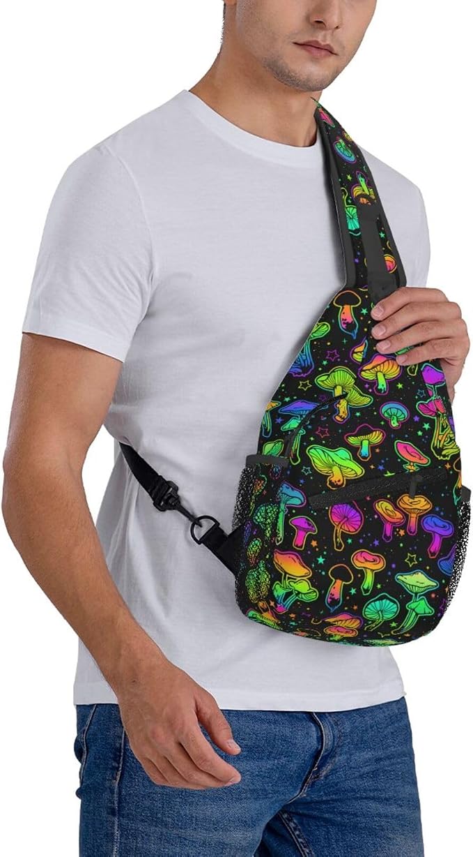 Magic Mushrooms Sling Bag For Women Men Fashion Mushroom Backpack Crossbody - Image 8