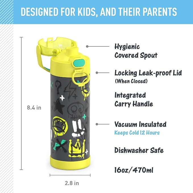 THERMOS FUNTAINER 16 Ounce Stainless Steel Vacuum Insulated Bottle - Image 2