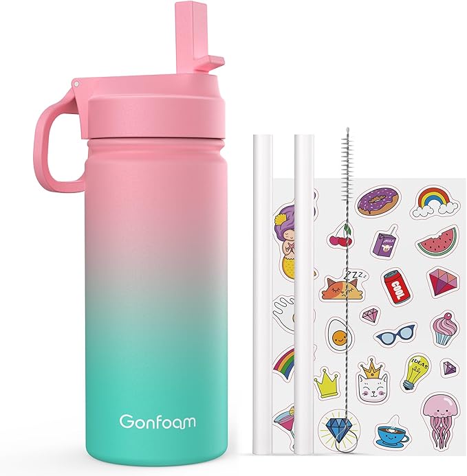 Kids Water Bottle, 16oz Kids Water Bottle by Gonfoam