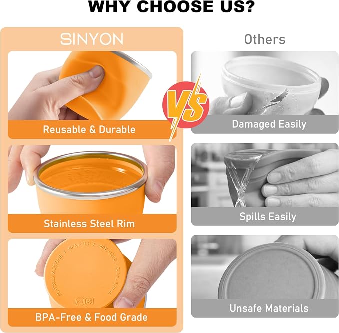 Collapsible Travel Cup, BPA-Free Reusable Water Cup, Lightweight Drinking Cups - Image 3