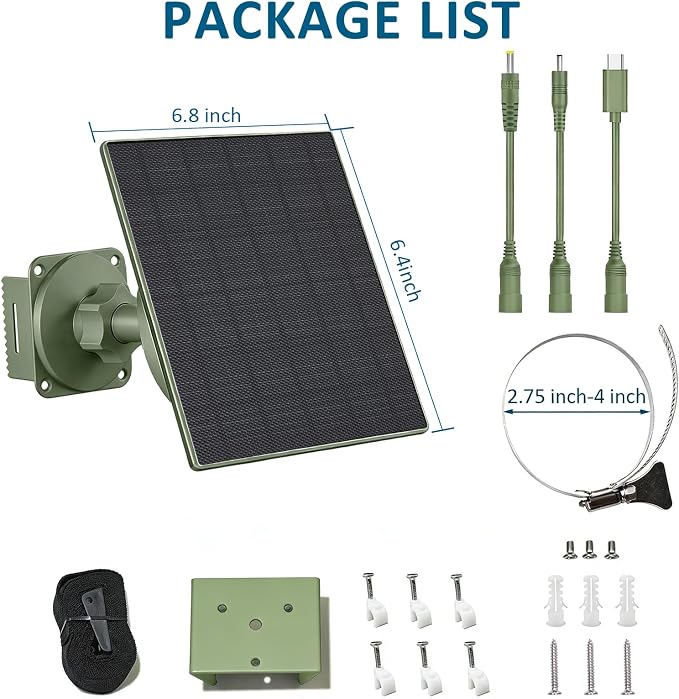 Zivif Solar Panel for Trail Camera, 5W Solar Charger Built-in 5200mAh - Image 2