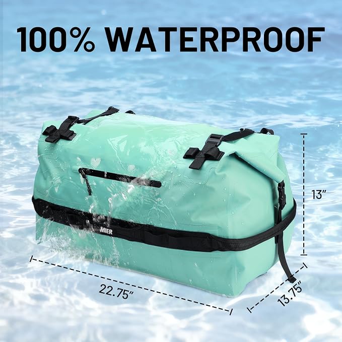 MIER Waterproof Duffel Bag Motorcycle Dry Bag Backpack Large Roll-Top Heavy - Image 2