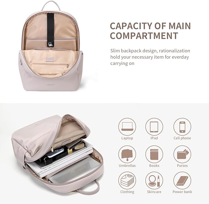 GOLF SUPAGS Laptop Backpack for Women Slim Computer Bag Work Travel College - Image 2
