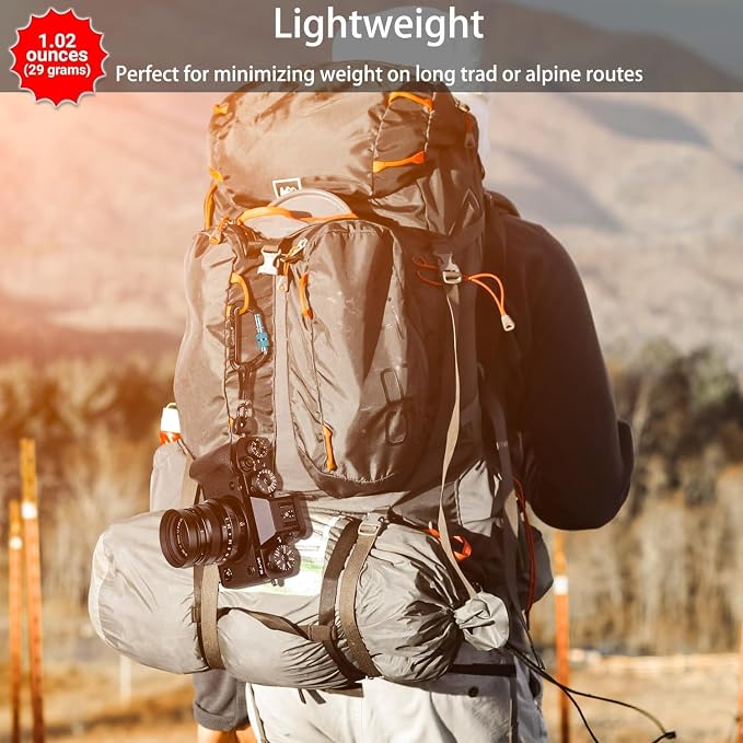 Gabbro Carabiner Clips Heavy Duty 12kN, Wiregate Aluminum Lightweight Caribeener - Image 6