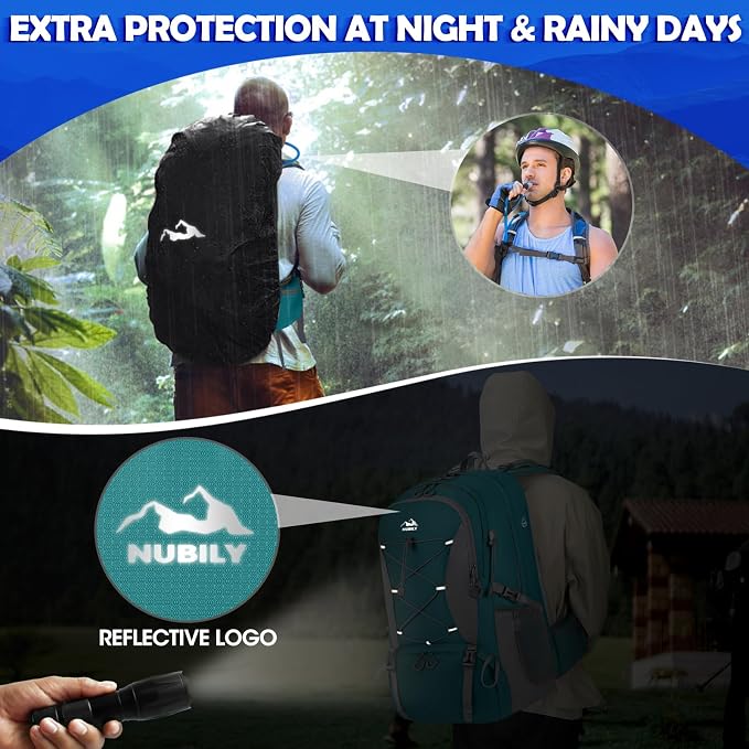 NUBILY 50L Hiking Backpack Waterproof Camping Backpack - Image 6