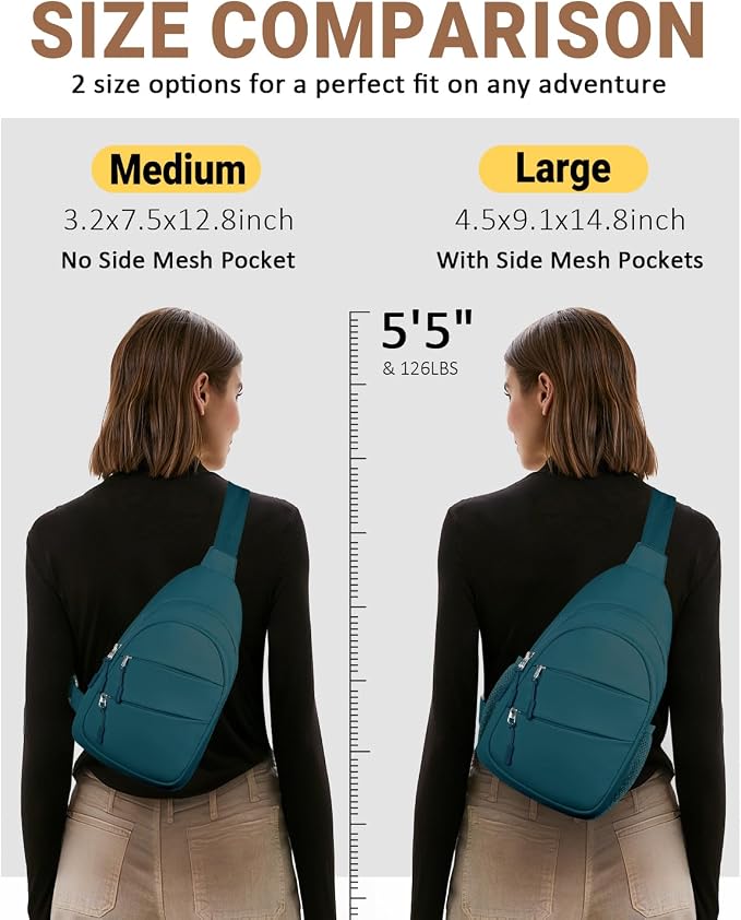 Tuwubi Crossbody Bags for Women, Sling Bag for Men, Small Hiking Backpack Anti - Image 6