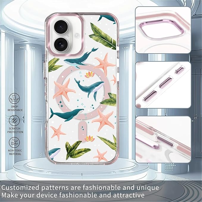 Case for iPhone 16 Plus, Sealife Whale Ocean Wildlife Clear Phone Case - Image 2