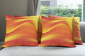 Ambesonne Orange Decorative Throw Pillow Case Pack of 4, Digital Waves by Ambesonne