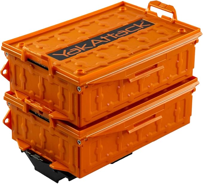 YakAttack TracPak Combo Kit – Orange | 2 Stackable Storage Boxes + Quick by YakAttack