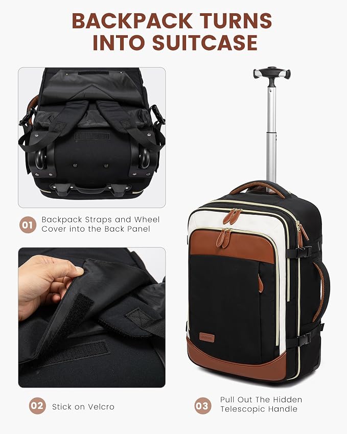 LOVEVOOK Rolling Backpack for Women, 50L Travel Backpack - Image 7