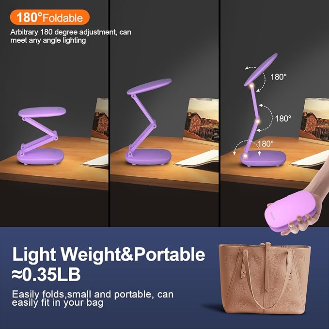 Akejrym LED Desk Lamp for Office Home & Battery Operated Lamp Rechargeable Lamp - Image 3