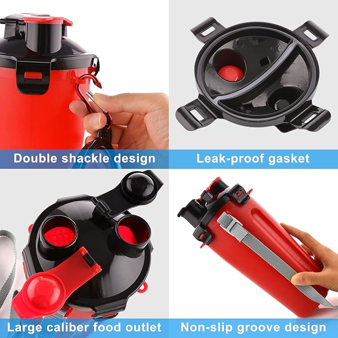 Dog Travel Water Bottle Collapsible Bowls, 2 in 1 Pet Food Container - Image 5