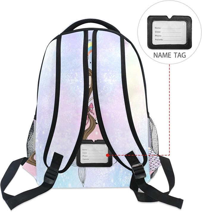 Wamika Mermaid Unicorn Kids Backpack Rainbow Horse School Backpacks Boys Girls - Image 6