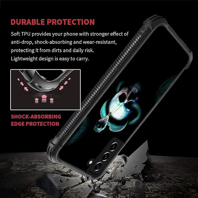 for Samsung Galaxy S22 Plus Case, Skeleton Winding Snake Pattern Graphic Design - Image 6
