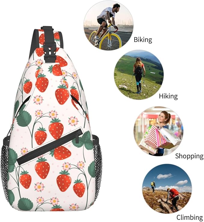 Strawberries Sling Bag For Women Men Fashion Strawberry Backpack Crossbody - Image 6